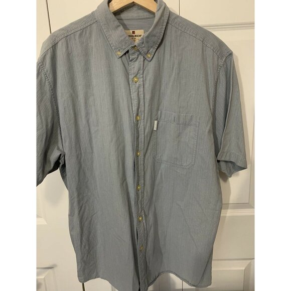 Woolrich Shirt Men’s Sz L Blue Short Sleeve - Picture 3 of 5